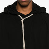 Felpa con coulisse a strati tommy in nero Rick owens drkshdw - uomo 