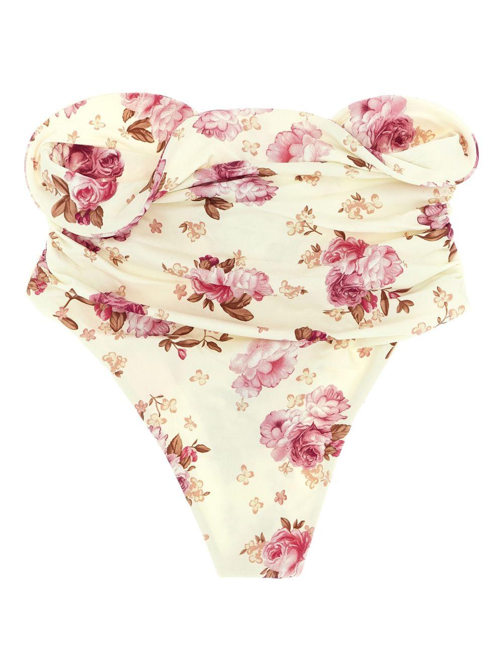 Slip bikini con stampa a fiori in beige e rosa Magda butrym - donna 
