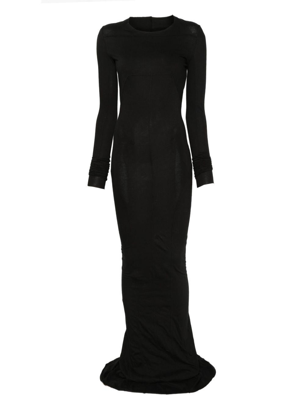 Abito maxi a maniche lunghe in nero Rick owens drkshdw - donna 