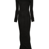 Abito maxi a maniche lunghe in nero Rick owens drkshdw - donna 