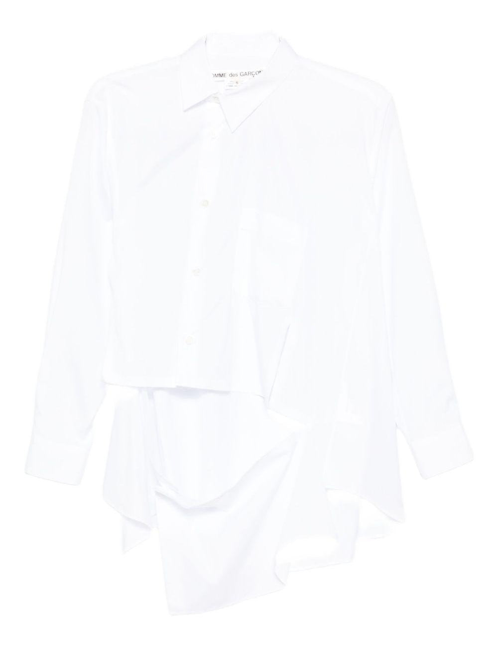 Camicia con orlo asimmetrico in bianco Comme Des Garçons - donna 