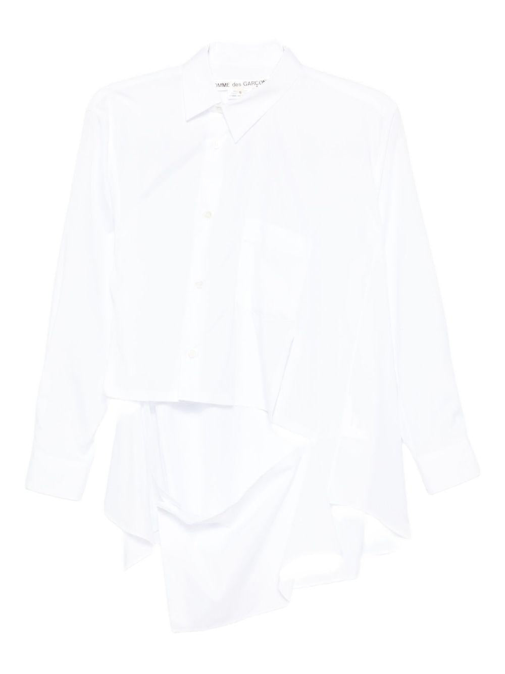 Camicia con orlo asimmetrico in bianco Comme Des Garçons - donna 