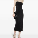Abito midi con cristalli in nero Philosophy di Lorenzo Serafini - donna 