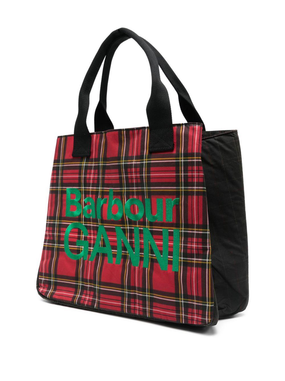 Borsa a quadri in rosso e nero 