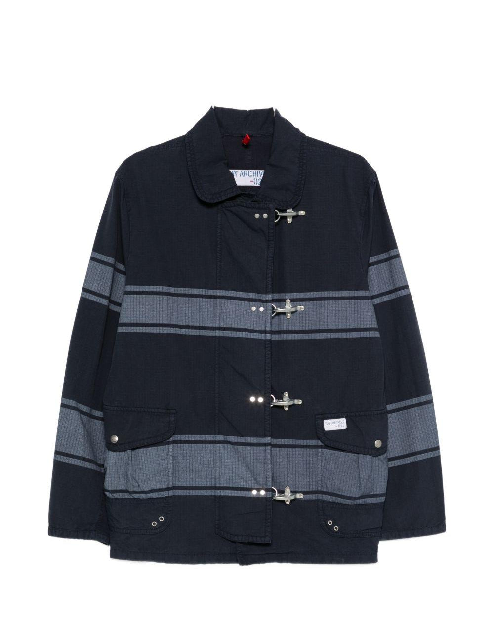 Giacca 4 Ganci a righe in blu Fay - uomo 