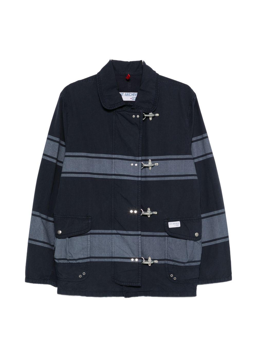 Giacca 4 Ganci a righe in blu Fay - uomo 