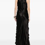 Abito midi con frange in nero Haikure - donna 