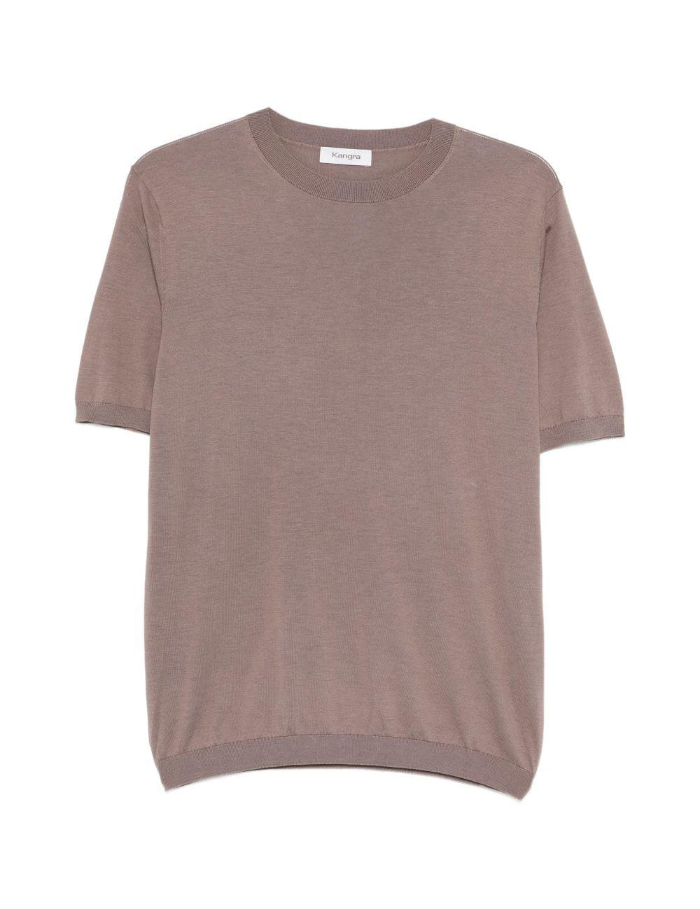 T-shirt a maniche corte con scollo girocollo in marrone Kangra - uomo 