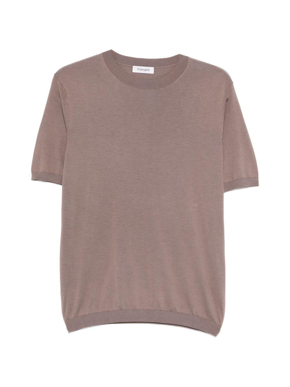 T-shirt a maniche corte con scollo girocollo in marrone Kangra - uomo 