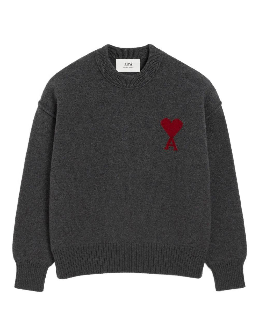 Maglione girocollo in grigio scuro Ami Paris - unisex 