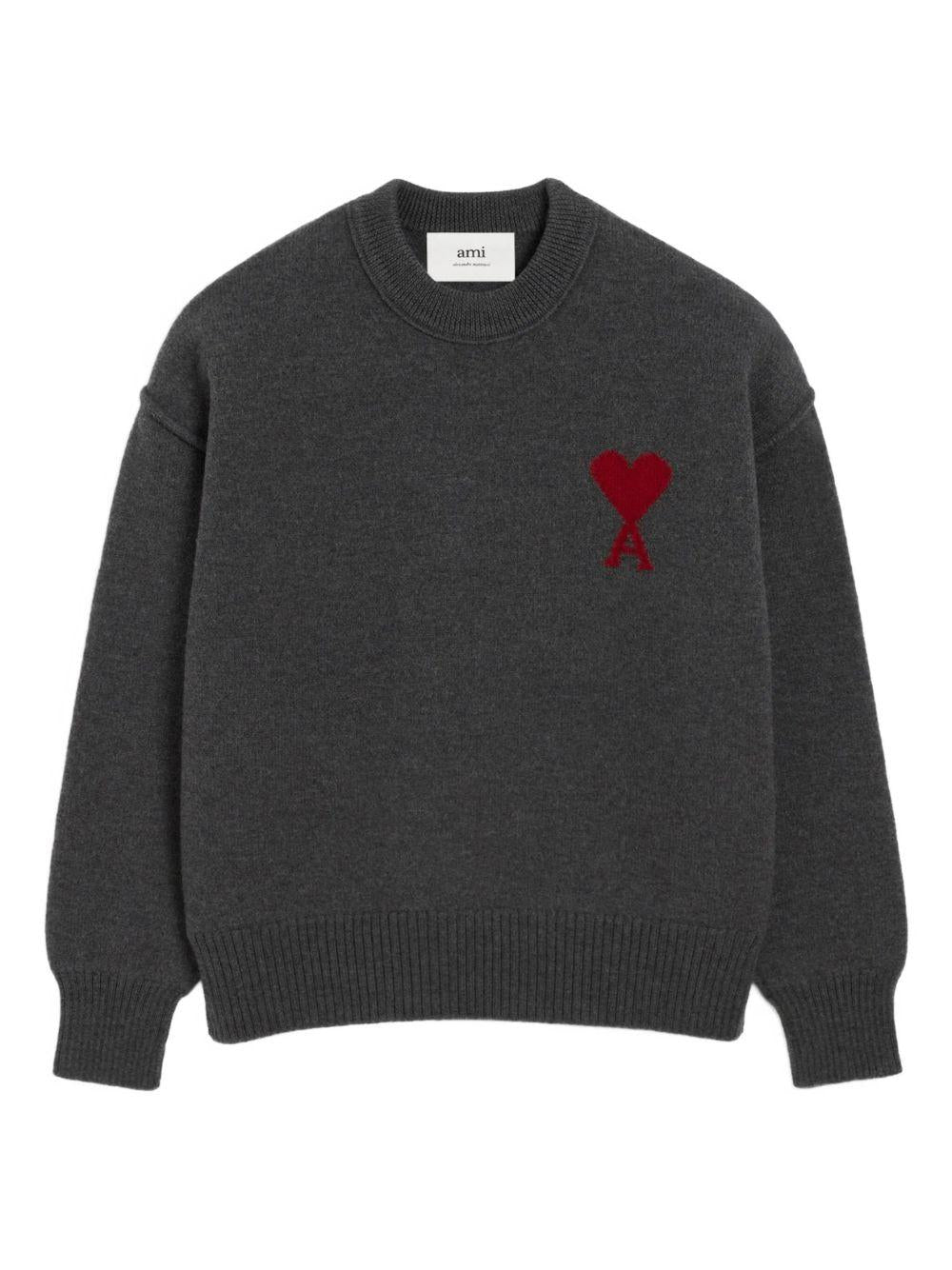 Maglione girocollo in grigio scuro Ami Paris - unisex 