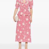 Abito midi con stampa in rosa Alessandra Rich - donna 
