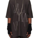 T-shirt a maniche corte jumbo in grigio Rick Owens x Moncler - unisex 