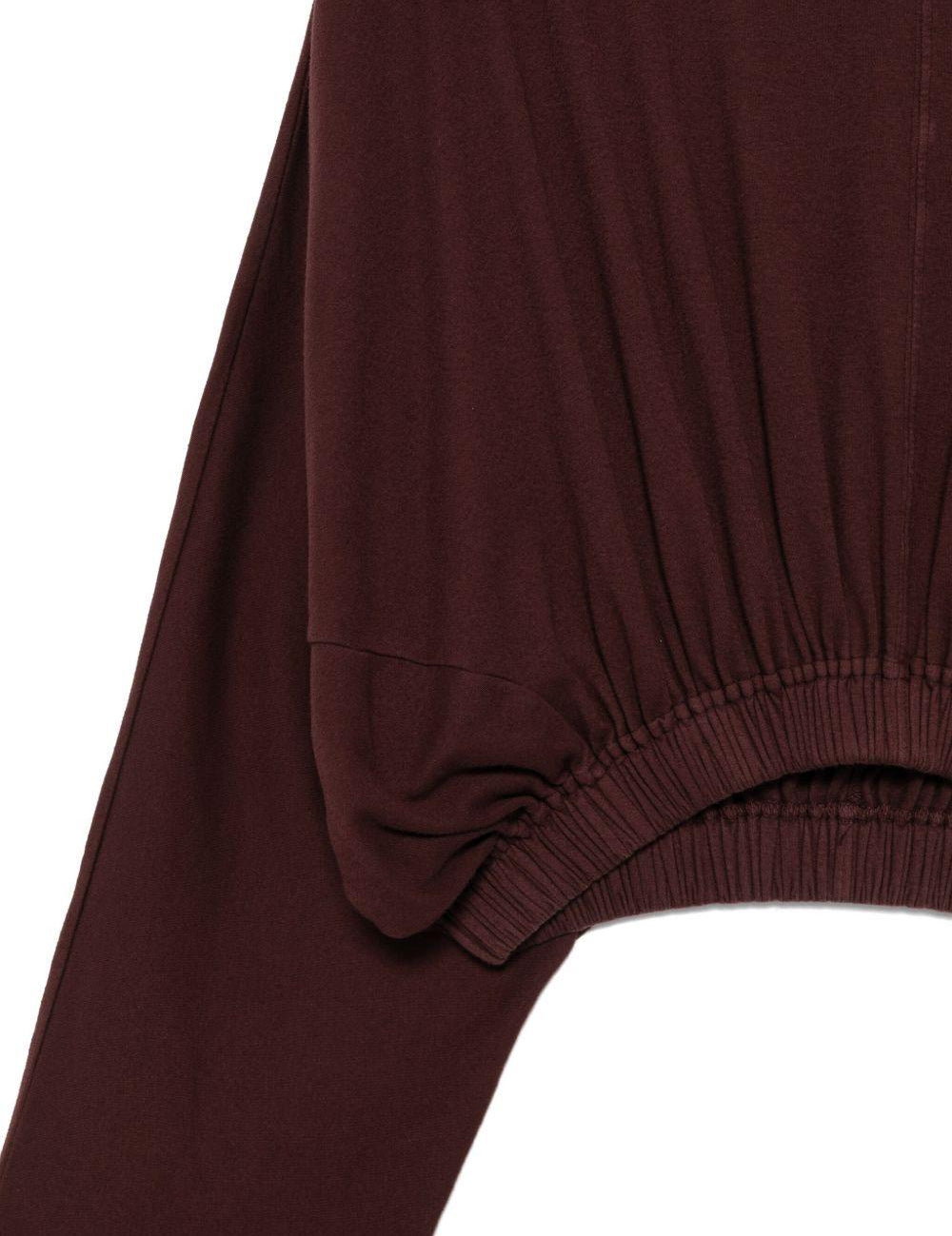 Felpa con cappuccio in marrone Rick owens drkshdw - donna 