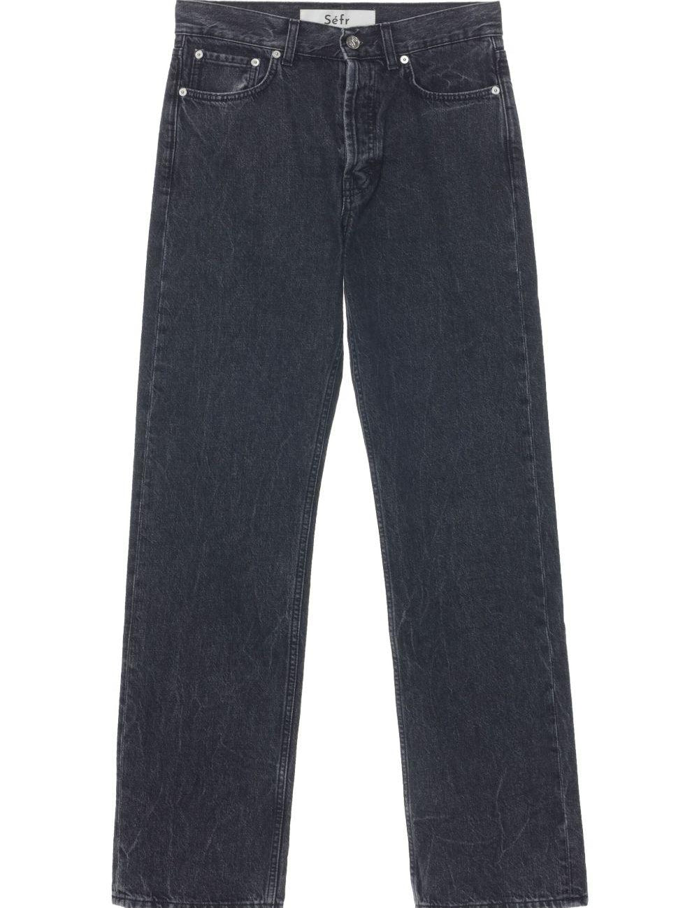 Jeans con bottoni in grigio 