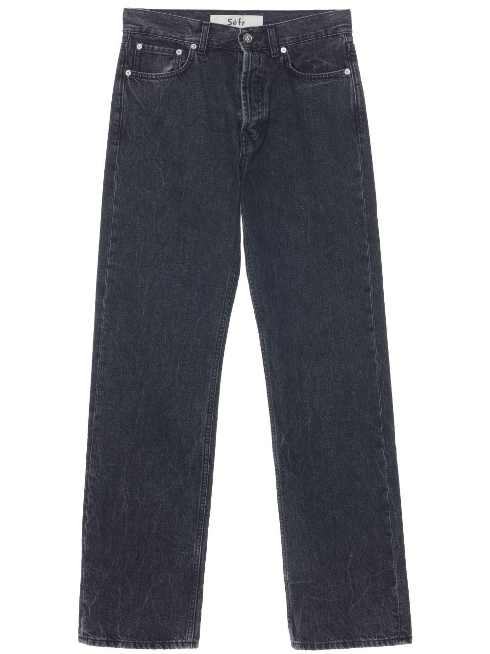 Jeans con bottoni in grigio 