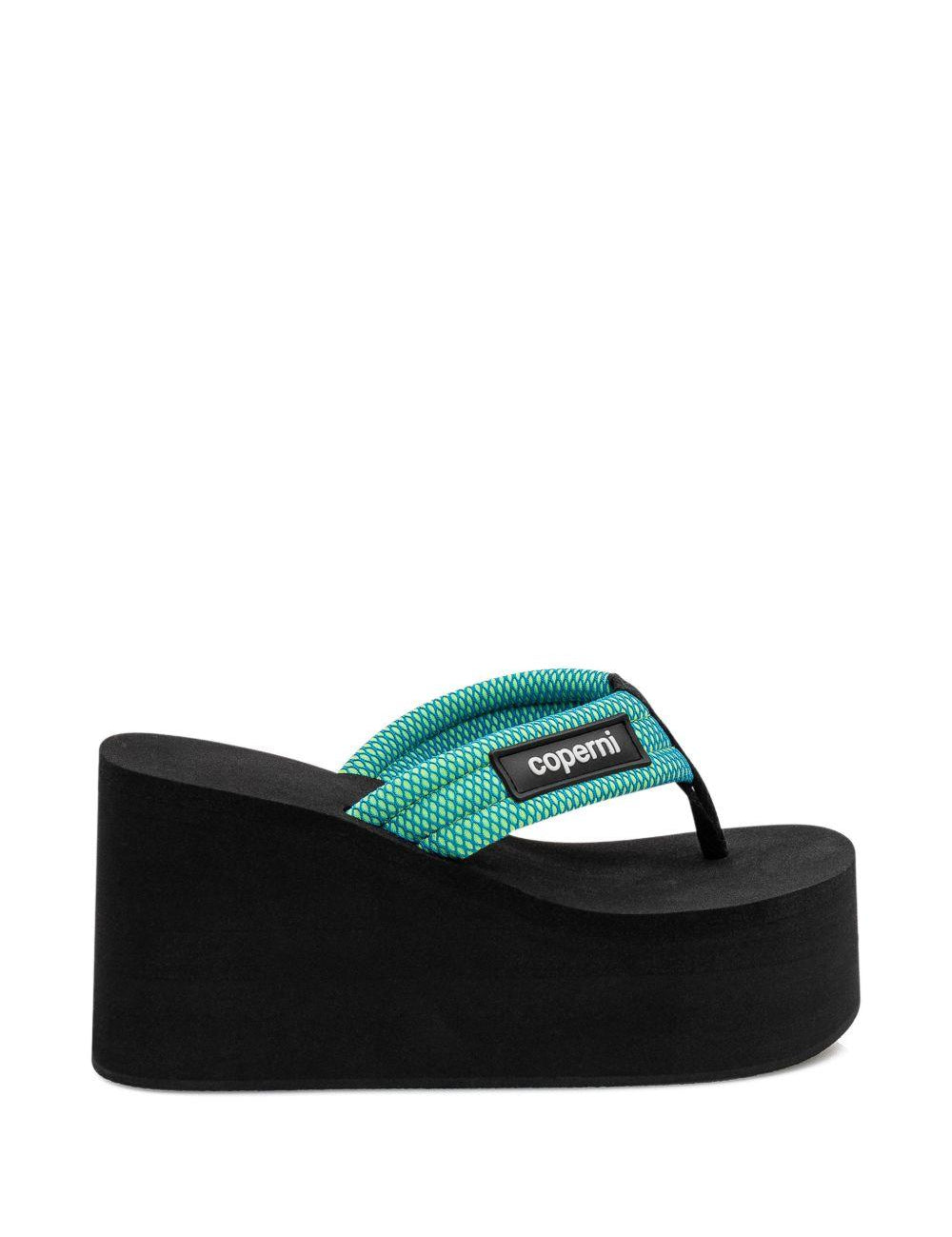 Sandali con applicazione in nero e verde Coperni - donna 