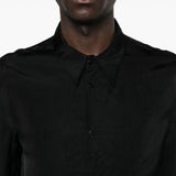 Camicia satinata a maniche lunghe in nero Sapio - uomo 