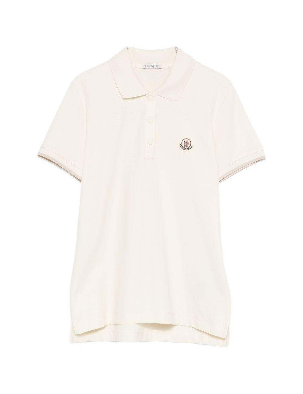 Polo a maniche corte in avorio Moncler - donna 