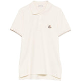 Polo a maniche corte in avorio Moncler - donna 