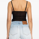 Canotta a coste in nero Victoria beckham - donna 