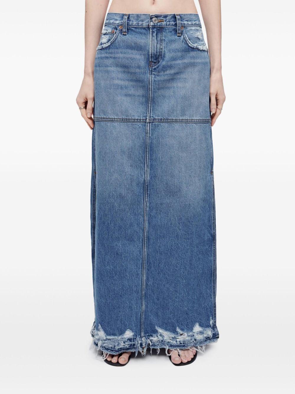 Gonna denim con vita media in blu Re/done - donna 