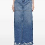 Gonna denim con vita media in blu Re/done - donna 