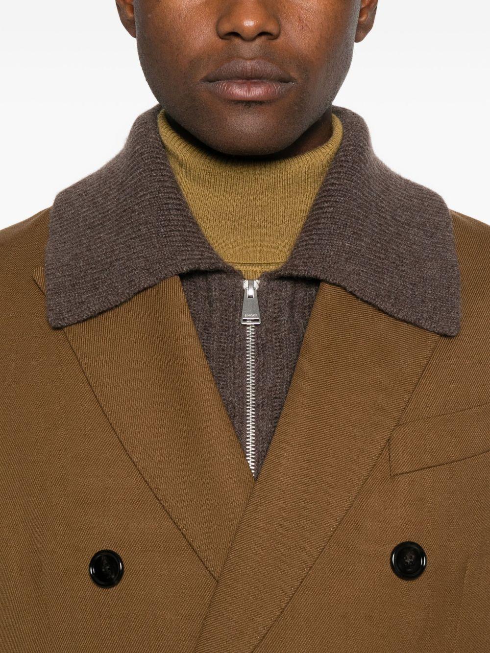 Cappotto doppiopetto manteau droit in marrone AMI Paris - uomo 