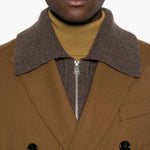 Cappotto doppiopetto manteau droit in marrone AMI Paris - uomo 