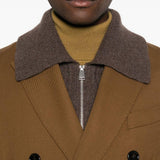 Cappotto doppiopetto manteau droit in marrone AMI Paris - uomo 
