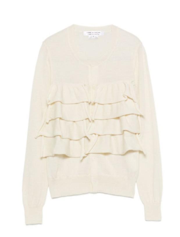 Cardigan a maniche lunghe con ruches in avorio Comme des garcons comme des garcons - donna 