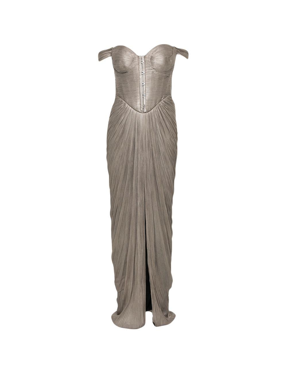 Abito susie con scollo a cuore in argento Maria lucia hohan - donna 