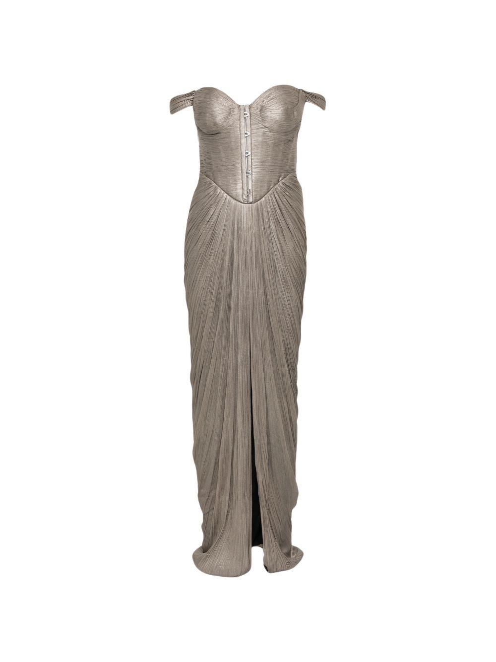 Abito susie con scollo a cuore in argento Maria lucia hohan - donna 