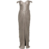 Abito susie con scollo a cuore in argento Maria lucia hohan - donna 