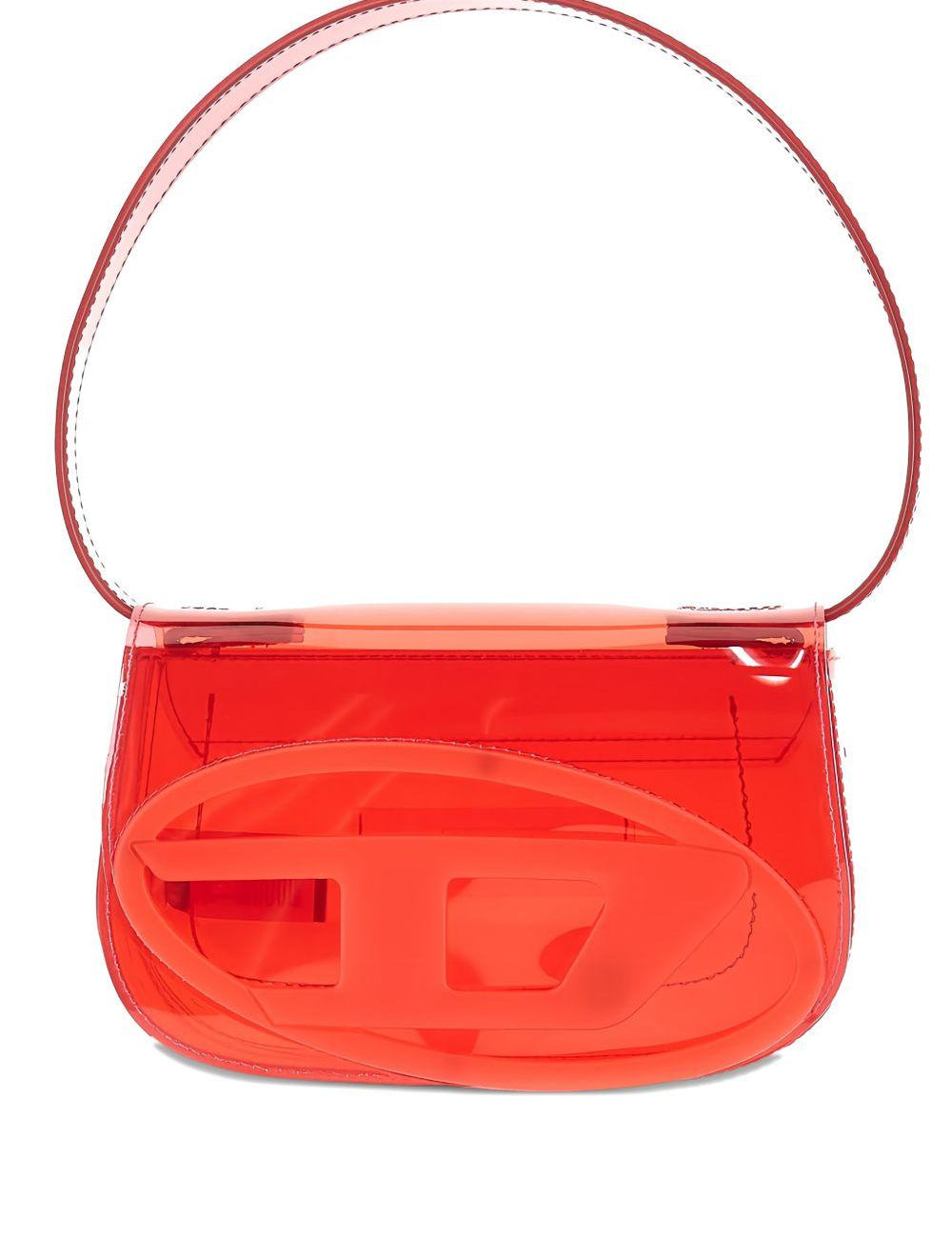 Borsa a spalla 1 dr trasparente in arancione Diesel - donna 