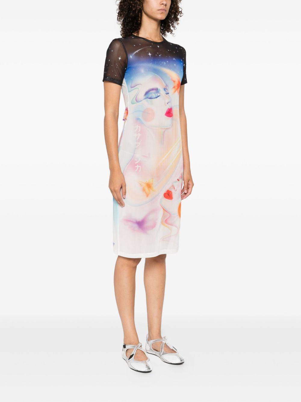 Abito midi con stampa multicolore Casablanca - donna 