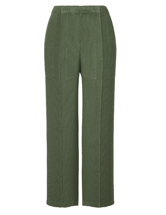 Pantaloni plisettati rhumbus in verde Issey Miyake - donna 