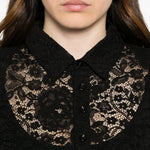 Camicia in pizzo floreale in nero Venuja - donna 