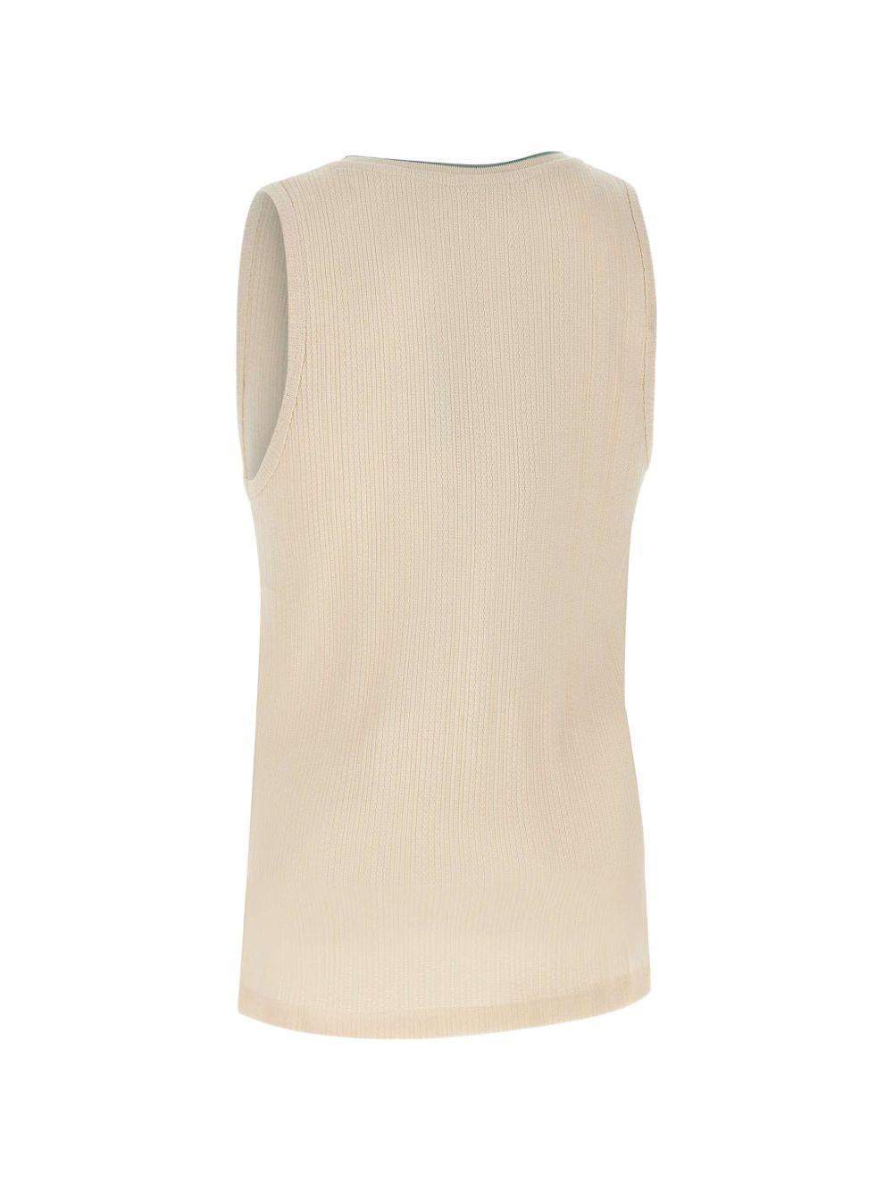 Top a coste ricamato in beige Drole de monsieur - uomo 
