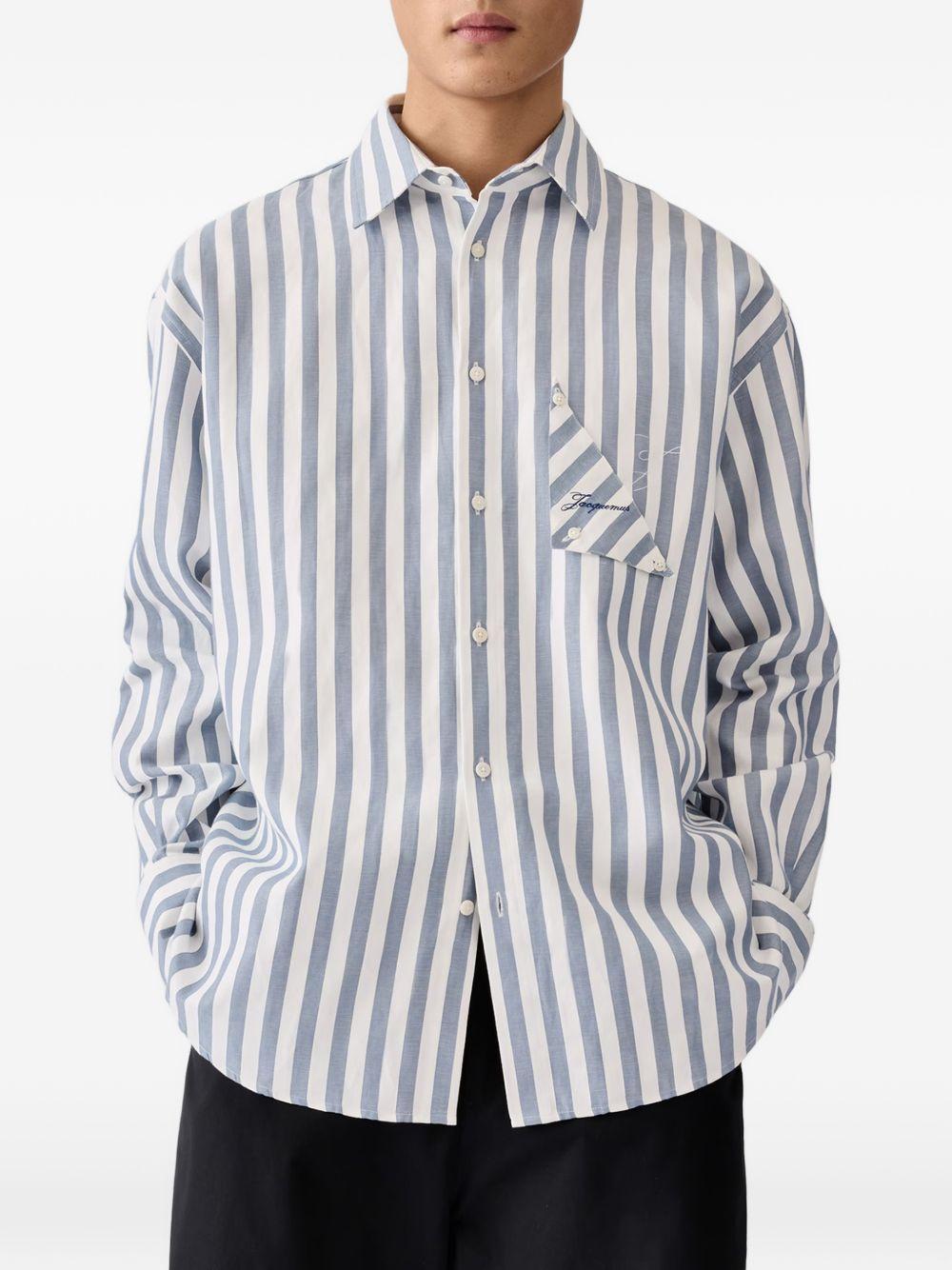 Camicia a righe la chemise voilier in blu Jacquemus - uomo 