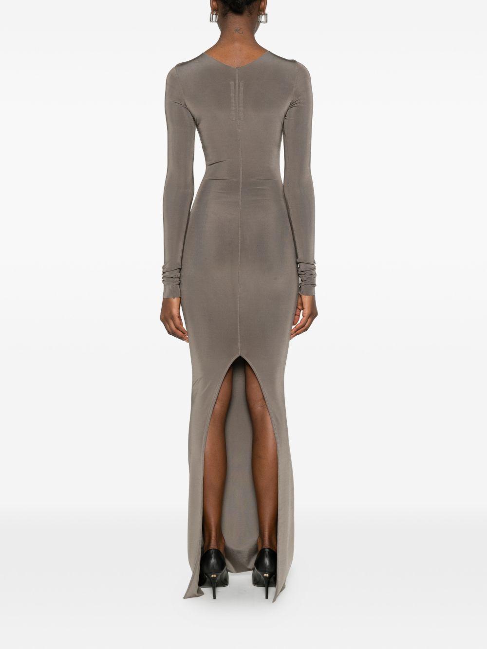 Abito lungo con cuciture in grigio Rick Owens - donna 