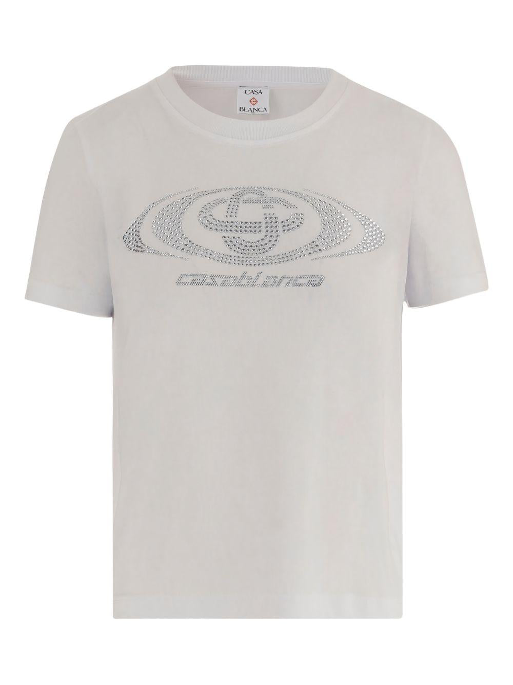 T-shirt con logo in bianco Casablanca - donna 