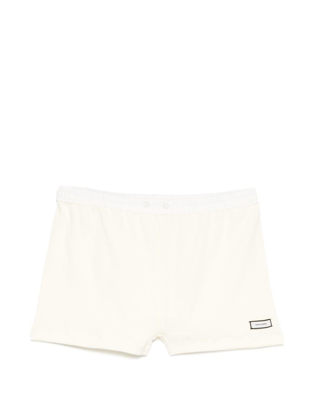 Shorts con vita elasticizzata in beige Entire studios - donna 