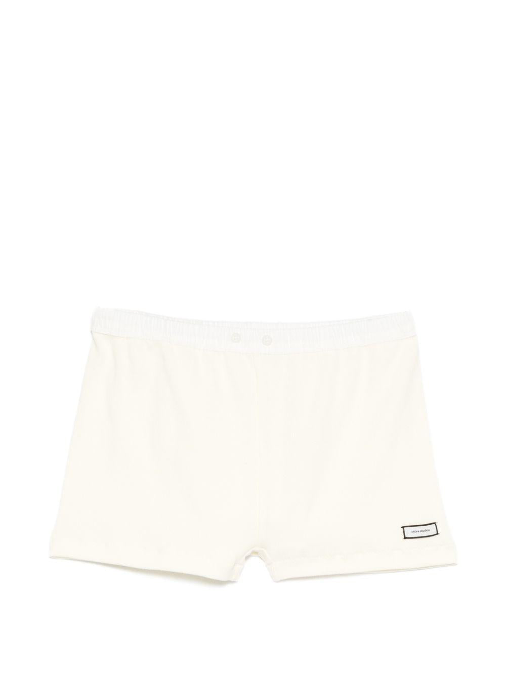 Shorts con vita elasticizzata in beige Entire studios - donna 