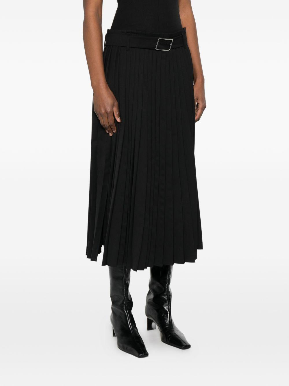 Gonna midi plissettata con cintura in nero Maxmara sportmax - donna 