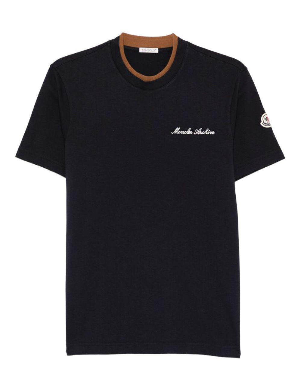 T-shirt a maniche corte con logo in blu Moncler - uomo 