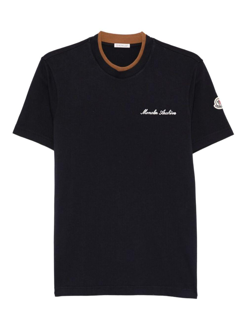 T-shirt a maniche corte con logo in blu Moncler - uomo 