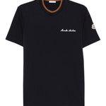T-shirt a maniche corte con logo in blu Moncler - uomo 