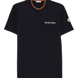 T-shirt a maniche corte con logo in blu Moncler - uomo 