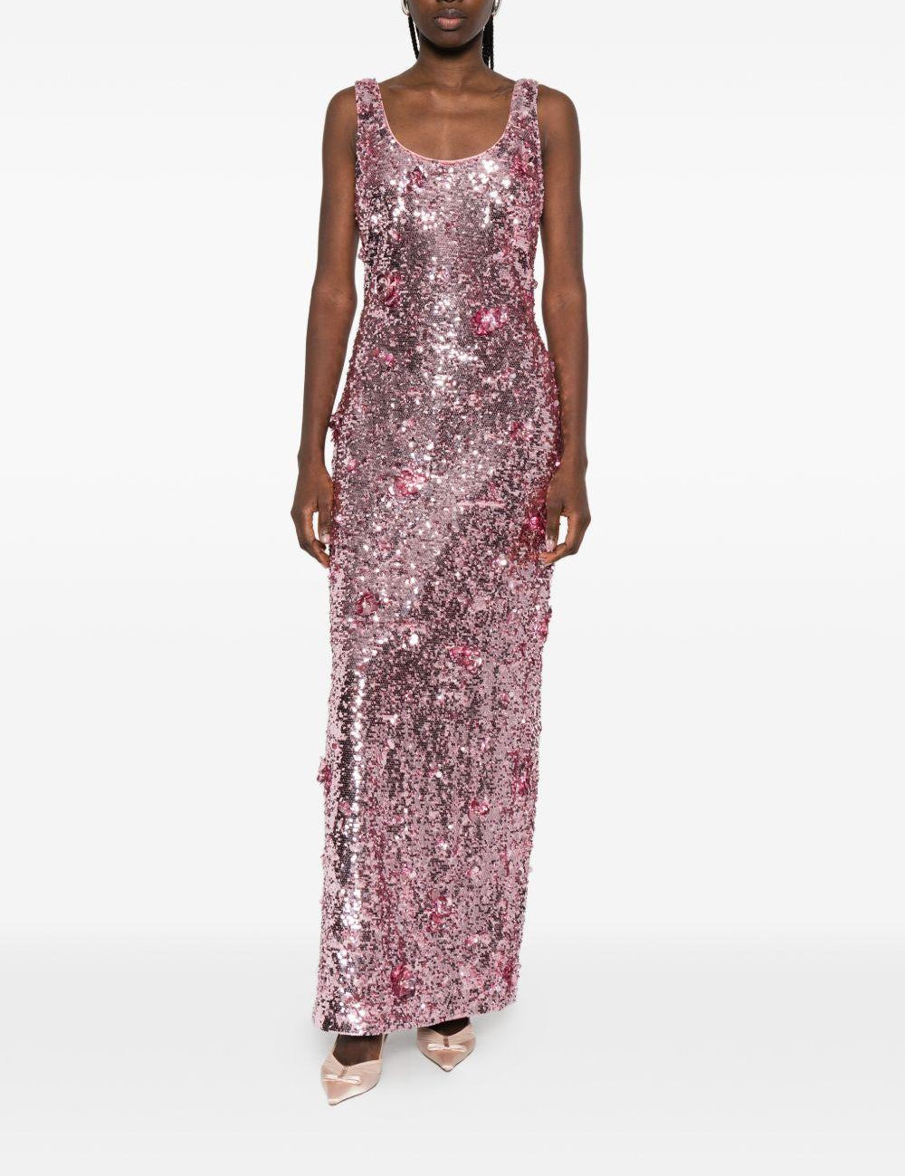 Abito lungo in paillettes in viola Simkhai - donna 